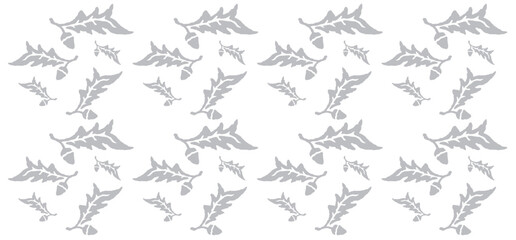 Seamless Oak Leaf and Acorn Pattern - Elegant Nature-Inspired Design.