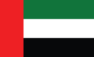 Flag of UAE, official national flag vector EPS