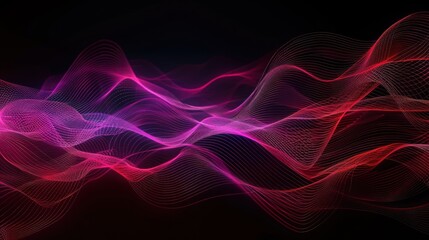 Colorful abstract wave patterns flowing across a dark background