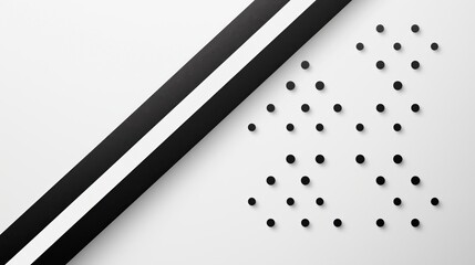 Bold stripes contrast against dotted patterns, forming an engaging abstract composition that captivates with its simplicity and elegance