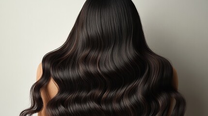 Naklejka premium single body wave wig made entirely of human hair white backgroun