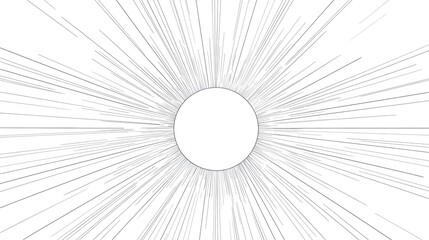Obraz premium Lines emanate from a central circle on a white background