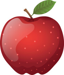 Red apple vector illustration isolated on white background 