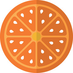 Slice of orange flat design isolated white background 