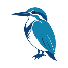 Kingfisher color vector illustration on white