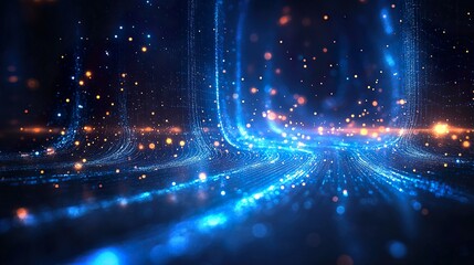 Obraz premium Technology particle colorful background