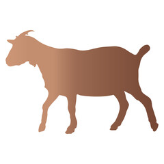 Silhouette of Sacrifice Animal. Eid Al Adha. Vector Illustration in Brown Color Design.