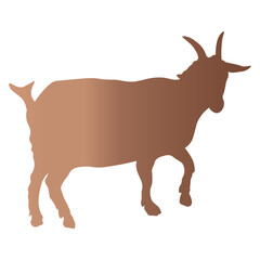 Silhouette of Sacrifice Animal. Eid Al Adha. Vector Illustration in Brown Color Design.