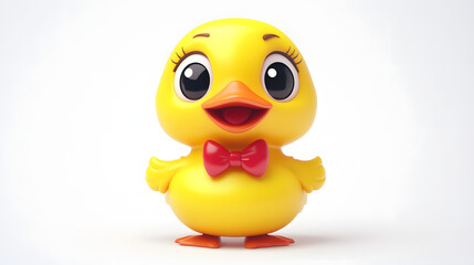 Adorable Yellow Duck with Red Bow Tie