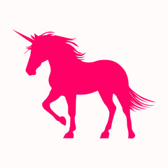 Pink Unicorn Silhouette Illustration