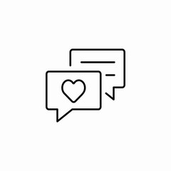bubble speech heart icon vector sign