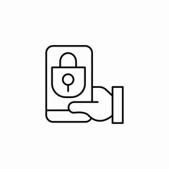 mobile phone security icon vector sign