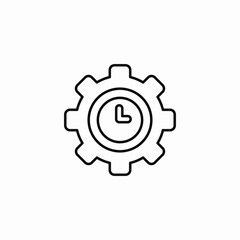 time gear settings icon vector sign