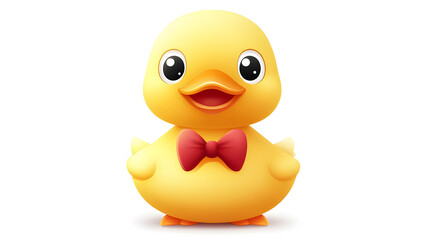 Adorable Yellow Duck with Red Bowtie