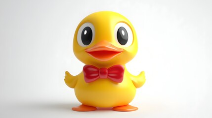 Charming Yellow Duck with Red Bowtie