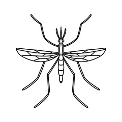 Mosquito icon flat design template vector illustration. mosquito line art drawing vector