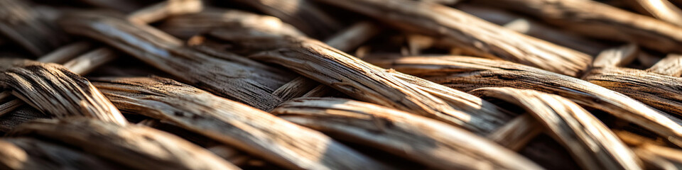 Fototapeta premium Close-up of Interwoven Wicker Texture