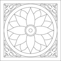 Fototapeta premium sketch vector illustration silhouette design pattern decoration ornament classic vintage ethnic traditional 