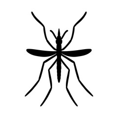 mosquito silhouette icon. mosquito image isolated on white background.