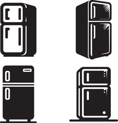 Set of Refrigerator Silhouettes - Vector Icons