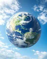 Beautiful view of Earth from space with clouds.