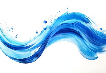 Abstract blue waves on white background