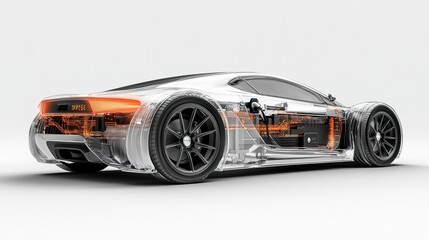 Transparent diagram of new energy vehicle structure