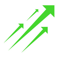 green arrow on white background