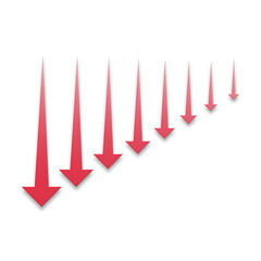 red arrow on white background