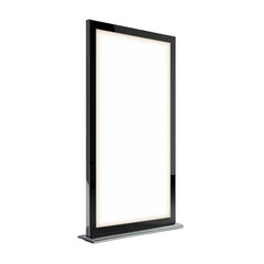 Vertical blank digital billboard template with black frame isolated on transparent background