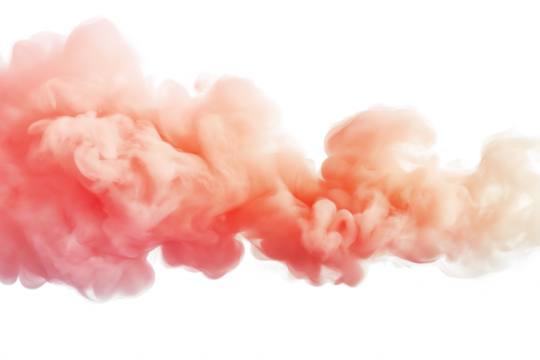 Soft gradient fog smoke in blush and peach tones isolated on transparent white background - Powered by Adobe