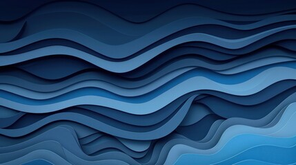 Fototapeta premium Abstract blue waves creating a serene underwater effect