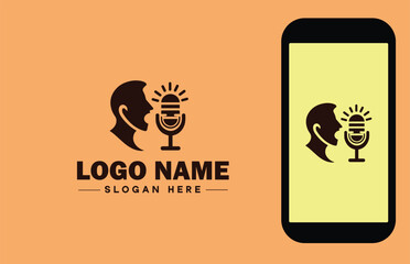 Voice Acting Studio icon Vocal Performance Studio Audio Dramatics Studio Sound Characterization Studio flat logo sign symbol editable vector