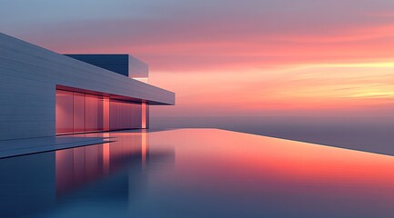 Lakeside landscape hotel square background