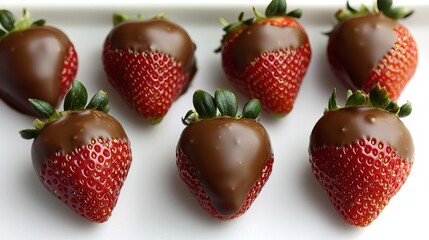 World Chocolate Day celebration Delicious chocolate covered strawberries displayed.