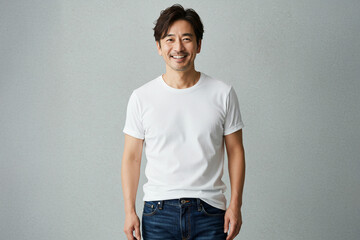 笑顔の中年男性、40代、ポートレート、ミドルエイジ