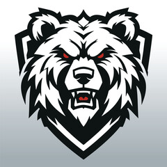 Fierce Grizzly Bear Logo – Modern Esports Mascot Vector Illustration