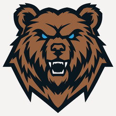Fierce Ice Grizzly Mascot Logo – Powerful and Bold Grizzly Head for Sports,  Esport's , and Branding


