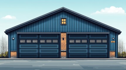 Fototapeta premium vector realistic set icon for garage doors roller gate vector illustration set against a white backdrop realistic set icon garage door isolate