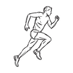 Running Man Silhouette - Modern Running Stance Line Art - Running Man Vector - Running Man Doodle - Running Illustration - Running Man Line Art
