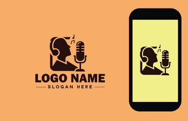 Voice Acting Studio icon Vocal Performance Studio Audio Dramatics Studio Sound Characterization Studio flat logo sign symbol editable vector