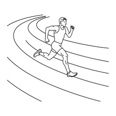 Running Man Silhouette - Digital Minimal Running Figure - Running Man Vector - Running Man Doodle - Running Illustration - Running Man Line Art
