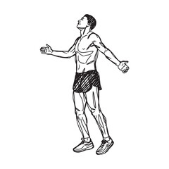 Running Silhouette - Abstract Outline of a Man Running - Running Man Vector - Running Man Doodle - Running Illustration - Running Man Line Art
