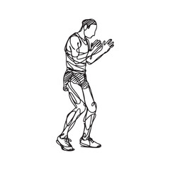 Sportsman Silhouette - Unique Line Art of an Athletic Male - Sportsman Vector - Sportsman Doodle - Sports Illustration - Sportsman Figure Line Art
