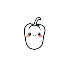 Cute kawaii-style bell pepper illustration