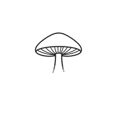  Minimalist mushroom line drawing in black and white