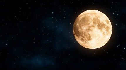Fototapeta premium a full moon in the night sky with stars twinkling in the background, creating a beautiful and serene atmosphere