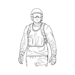 Sportsman Silhouette - Classic Athletic Male Figure - Sportsman Vector - Sportsman Doodle - Sports Illustration - Sportsman Figure Line Art
