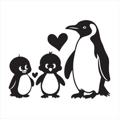 Obraz premium two penguins on a white background