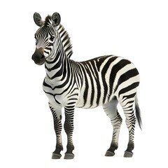 Obraz premium Zebra standing, white background, wildlife, nature